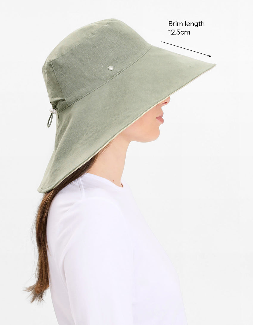 Ultra Wide Cotton Linen Hat UPF 50+ | Women's UV Protection Sun Hat