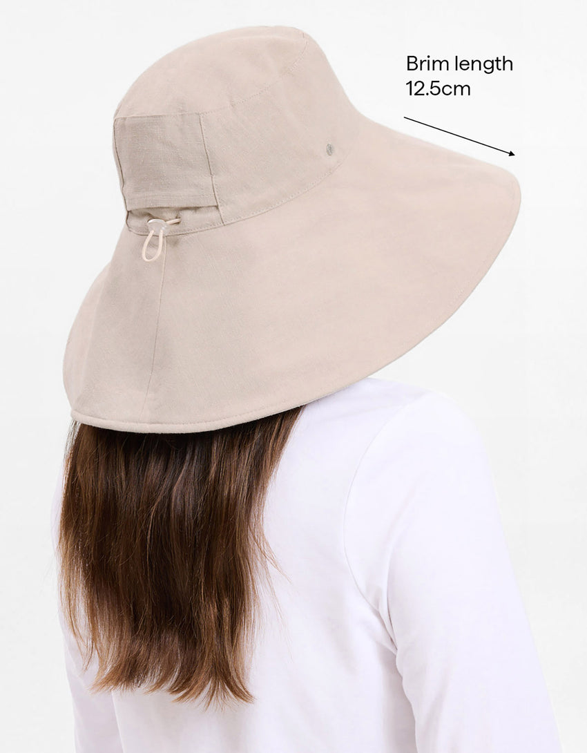 Ultra Wide Cotton Linen Hat UPF 50+ | Women's UV Protection Sun Hat