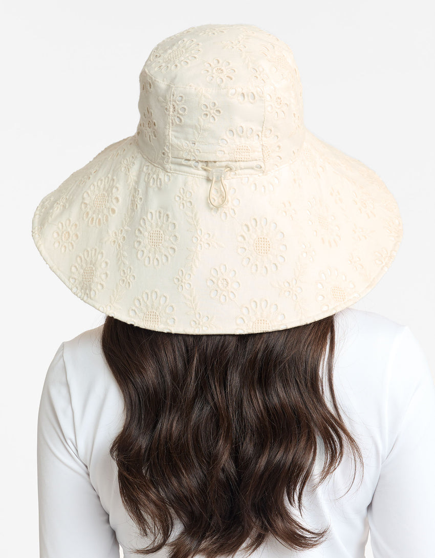 Ultra Wide Brim Broderie Sun Hat UPF50+ | Solbari AU