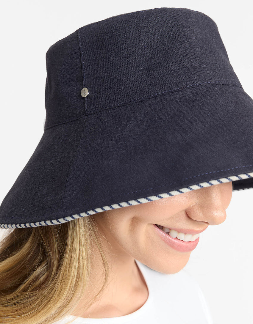 Palm Beach Cotton Linen Sun Hat UPF50+ | Women's Sun Protection Hat | Solbari AU