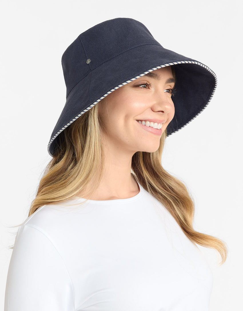 Palm Beach Cotton Linen Sun Hat UPF50+ | Women's Sun Protection Hat | Solbari AU