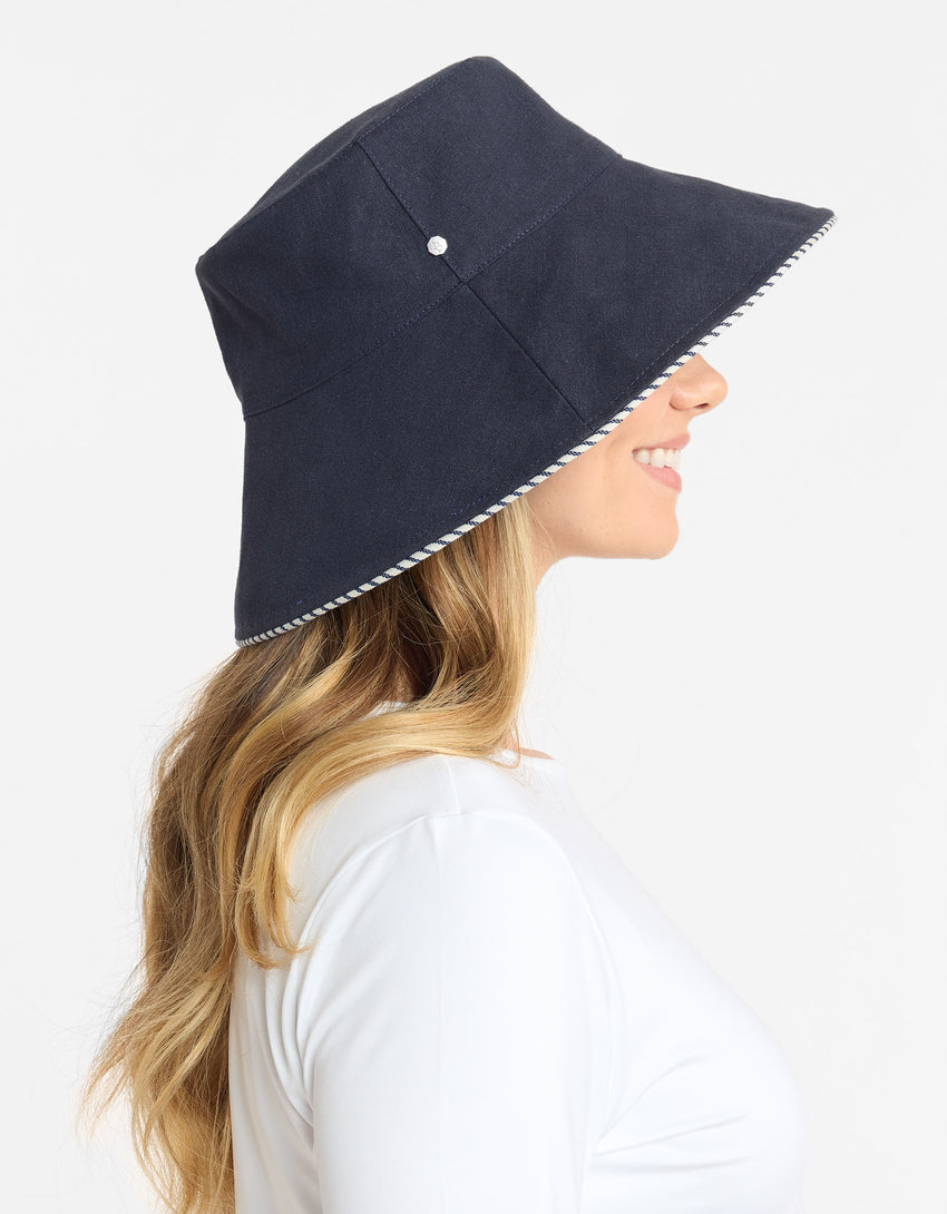 Palm Beach Cotton Linen Sun Hat UPF50+ | Women's Sun Protection Hat | Solbari AU