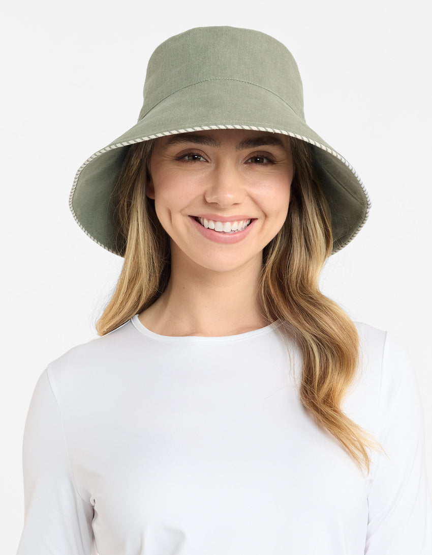 Palm Beach Cotton Linen Sun Hat UPF50+ | Women's Sun Protection Hat | Solbari AU