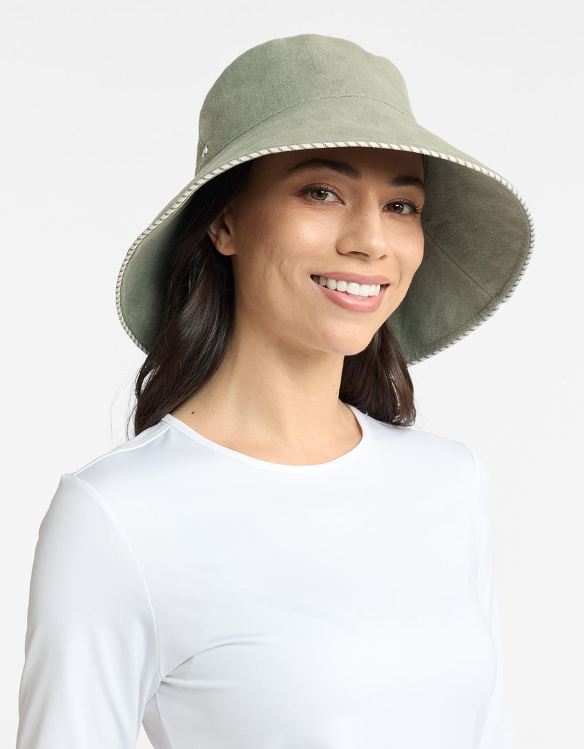 Palm Beach Cotton Linen Sun Hat UPF50+ | Women's Sun Protection Hat | Solbari AU