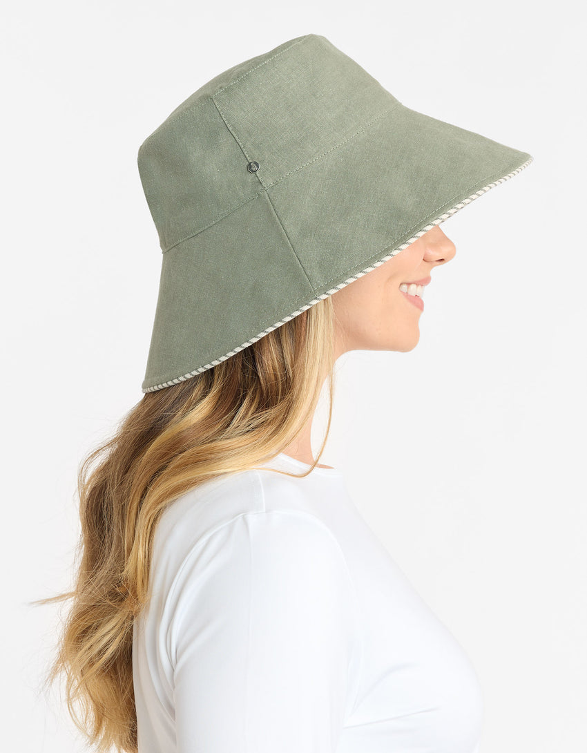 Palm Beach Cotton Linen Sun Hat UPF50+ | Women's Sun Protection Hat | Solbari AU