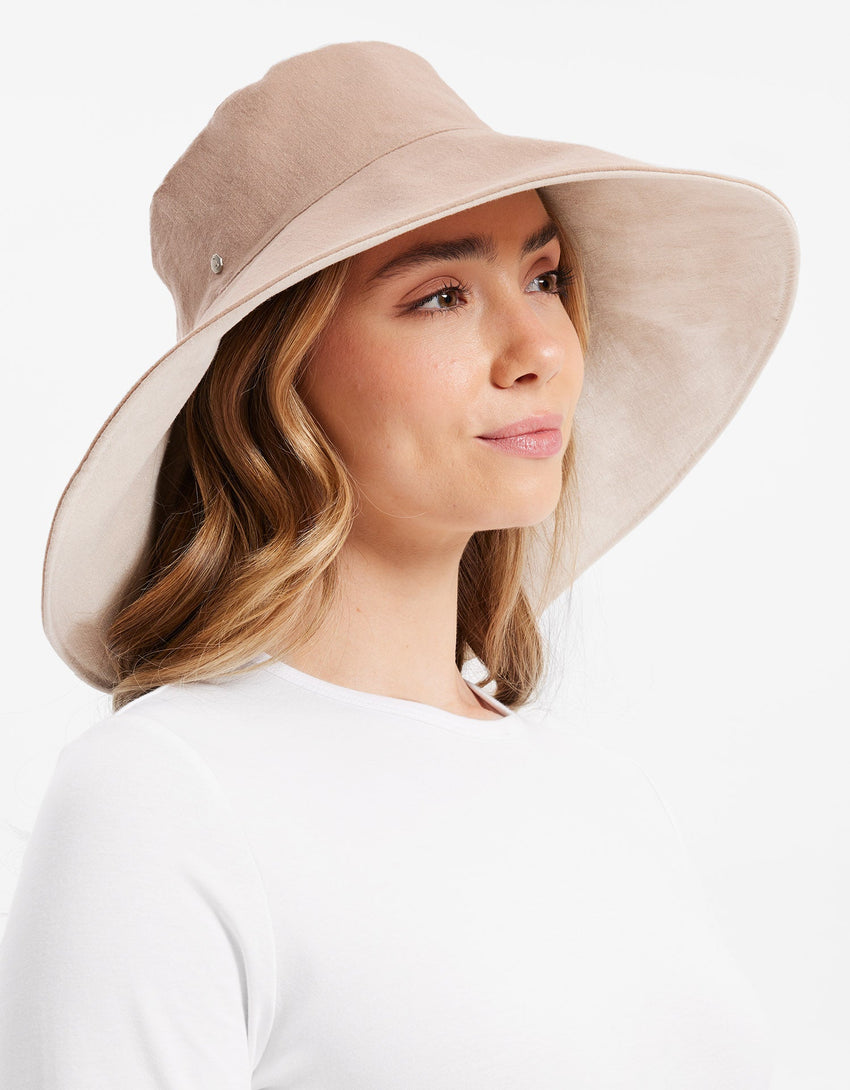 Ultra Wide Cotton Linen Hat UPF 50+ | Women's UV Protection Sun Hat