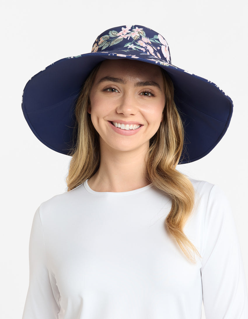 Ultra Wide Brim Printed Swim Sun Hat UPF50+ | Solbari AU