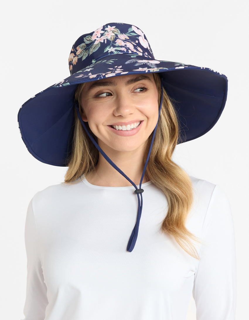 Ultra Wide Brim Printed Swim Sun Hat UPF50+ | Solbari AU