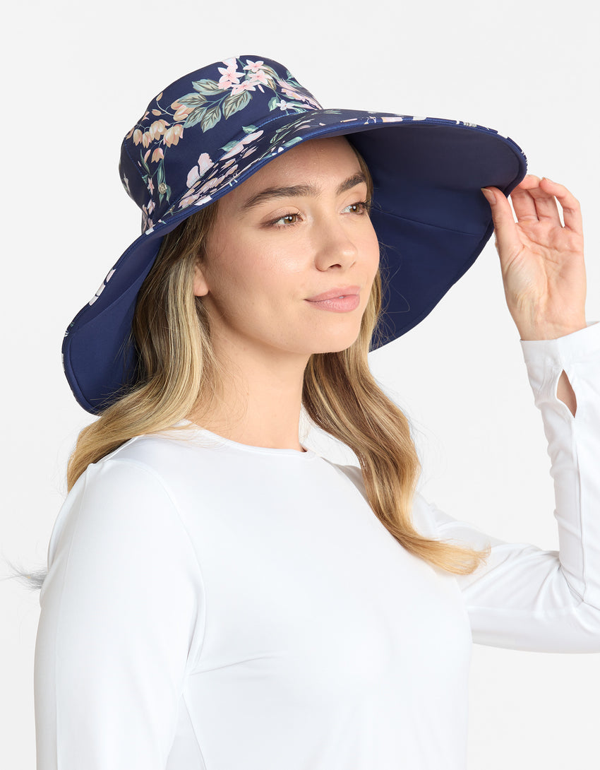 Ultra Wide Brim Printed Swim Sun Hat UPF50+ | Solbari AU