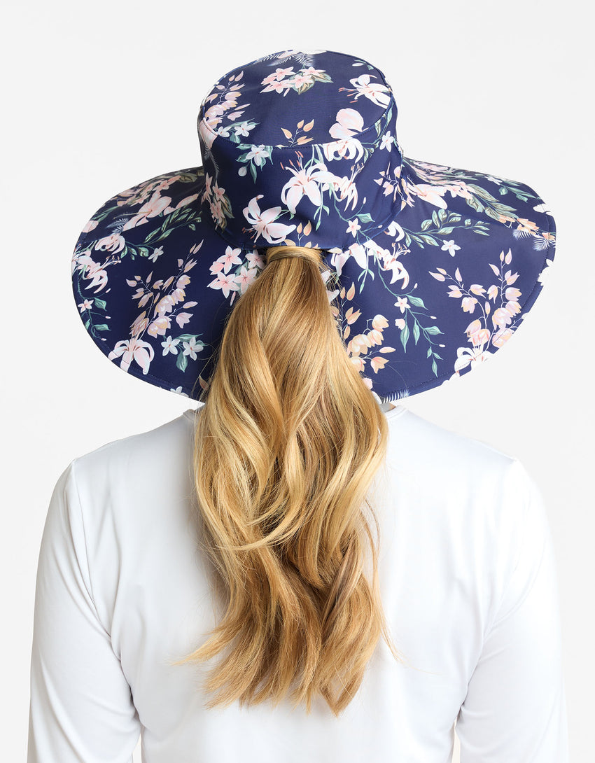 Ultra Wide Brim Printed Swim Sun Hat UPF50+ | Solbari AU