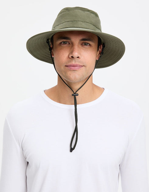 Buy Outdoor Sun Hat for Men with 50+ UPF Protection Safari Cap Wide Brim  Fishing Hat with Neck Flap, for Dad-PURE COTTON-NAVY Online