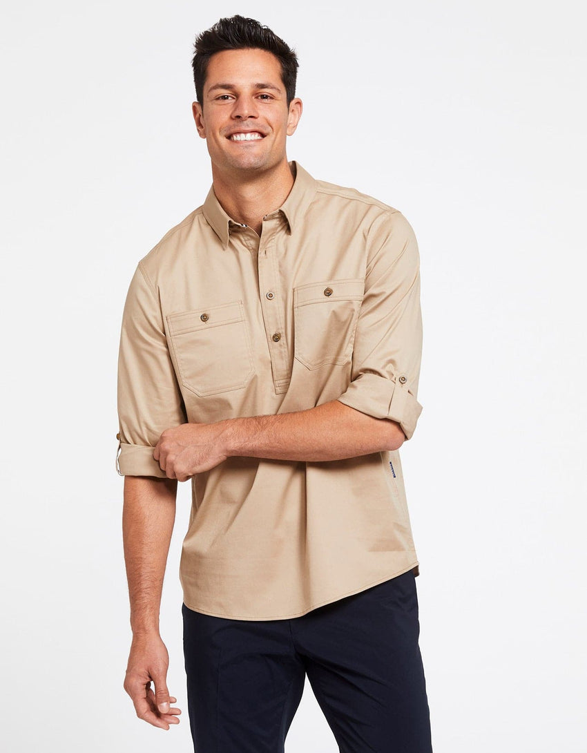 Outback Half Placket Shirt | UPF50+ Technicool Sun Protection for Men ...